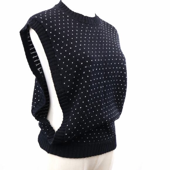 jcpenney Other - Vintage JCPenney JR-HI Sweater Vest Youth M 10-12 Black White Heart Knit 70s 80s